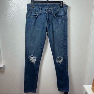 Carmar High Rise Skinny Blue Distressed Jeans Size 26
